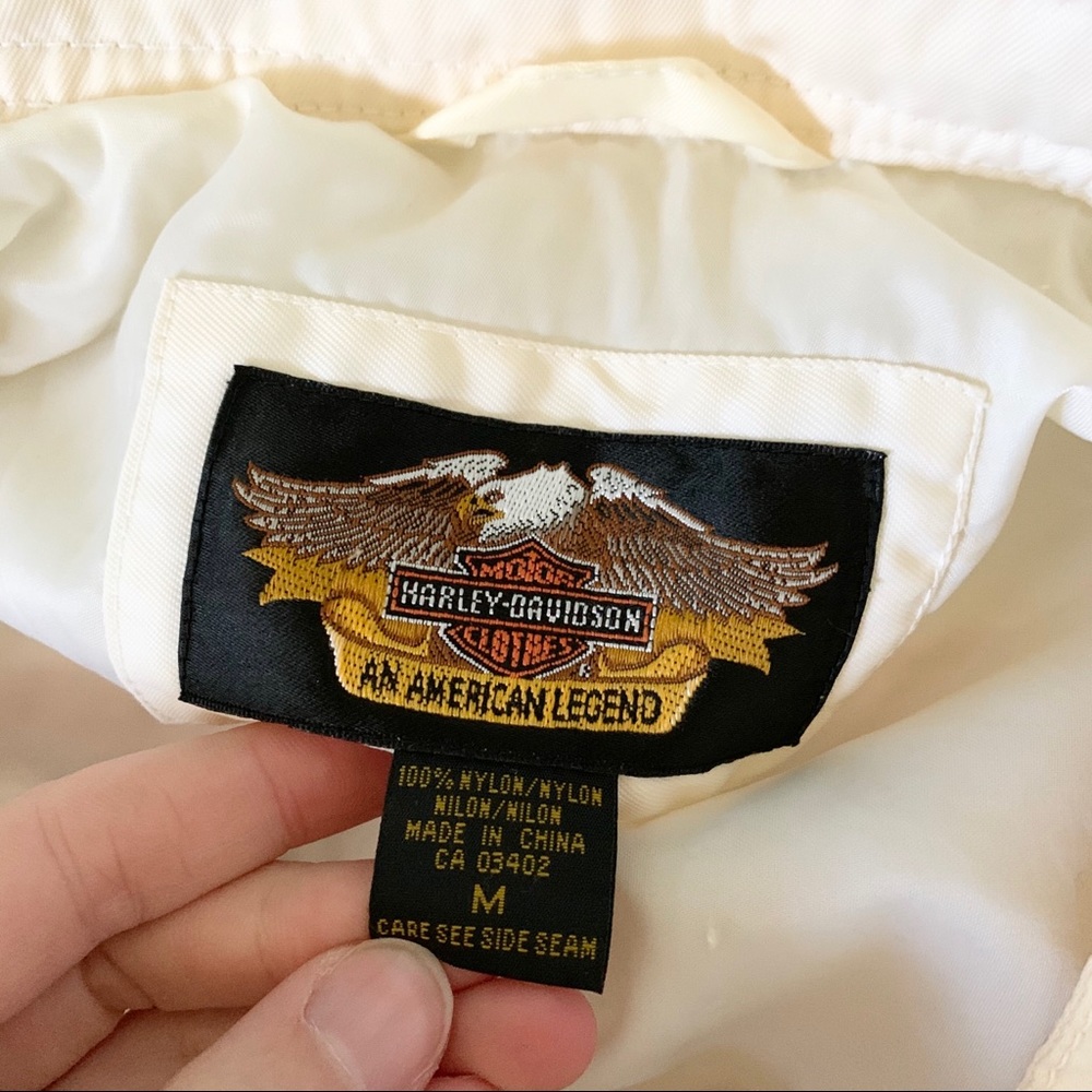 Harley Davidson | White Logo Cropped Racing Jacket - Picture 6 of 8